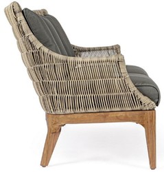 Luxus Outdoor Garten Terrassen Sofa Grau Naturfarben Braun Luxury Outdoor Garden Patio Sofa Gray Natural Brown