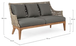 Luxus Outdoor Garten Terrassen Sofa Grau Naturfarben Braun Luxury Outdoor Garden Patio Sofa Gray Natural Brown