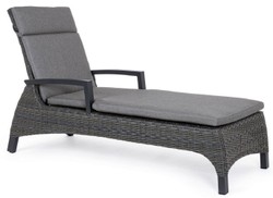 Casa Padrino tumbona de jardín de lujo gris / antracita 205 x 70 x A. 72-106 cm - Moderna tumbona resistente a la intemperie con respaldo regulable y reposabrazos - Muebles de piscina de jardín
