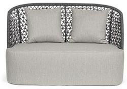 Casa Padrino sofá de jardín de lujo con cojíns gris / antracita 150 x 81 x A. 93 cm - Sofá de jardín y terraza resistente a la intemperie - Muebles de Jardín y Terraza