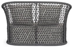 Casa Padrino sofá de jardín de lujo con cojíns gris / antracita 150 x 81 x A. 93 cm - Sofá de jardín y terraza resistente a la intemperie - Muebles de Jardín y Terraza