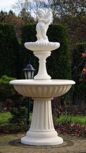 Jugendstil Springbrunnen Gartenbrunnen Weiß Art Nouveau Fountain Garden Fountain White