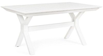 Ausziehbarer Luxus Aluminium Garten Terrassen Tisch Esstisch Weiß Extendable Luxury Aluminum Garden Patio Table Dining Table White