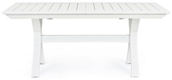 Casa Padrino table de jardin de luxe blanc 180-240 x 100 x H. 76 cm - Table à manger extensible en aluminium thermolaqué - Table de jardin et terrasse - Mobilier de jardin et terrasse de luxe