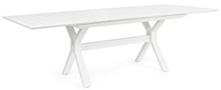 Casa Padrino table de jardin de luxe blanc 180-240 x 100 x H. 76 cm - Table à manger extensible en aluminium thermolaqué - Table de jardin et terrasse - Mobilier de jardin et terrasse de luxe