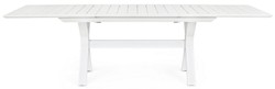 Casa Padrino table de jardin de luxe blanc 180-240 x 100 x H. 76 cm - Table à manger extensible en aluminium thermolaqué - Table de jardin et terrasse - Mobilier de jardin et terrasse de luxe