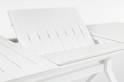 Casa Padrino table de jardin de luxe blanc 180-240 x 100 x H. 76 cm - Table à manger extensible en aluminium thermolaqué - Table de jardin et terrasse - Mobilier de jardin et terrasse de luxe