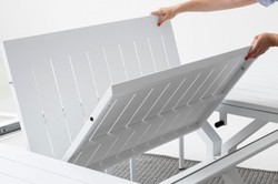 Casa Padrino table de jardin de luxe blanc 180-240 x 100 x H. 76 cm - Table à manger extensible en aluminium thermolaqué - Table de jardin et terrasse - Mobilier de jardin et terrasse de luxe
