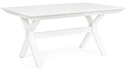 Casa Padrino table de jardin de luxe blanc 180-240 x 100 x H. 76 cm - Table à manger extensible en aluminium thermolaqué - Table de jardin et terrasse - Mobilier de jardin et terrasse de luxe