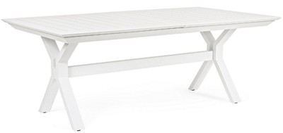 Ausziehbarer Luxus Aluminium Garten Terrassen Tisch Esstisch Weiß Extendable Luxury Aluminum Garden Patio Table Dining Table White