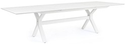 Ausziehbarer Luxus Aluminium Garten Terrassen Tisch Esstisch Weiß Extendable Luxury Aluminum Garden Patio Table Dining Table White