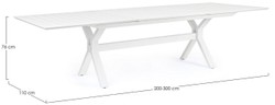 Ausziehbarer Luxus Aluminium Garten Terrassen Tisch Esstisch Weiß Extendable Luxury Aluminum Garden Patio Table Dining Table White