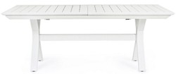 Ausziehbarer Luxus Aluminium Garten Terrassen Tisch Esstisch Weiß Extendable Luxury Aluminum Garden Patio Table Dining Table White