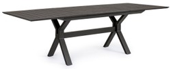 Casa Padrino table de jardin de luxe anthracite 180-240 x 100 x H. 76 cm - Table à manger extensible en aluminium thermolaqué - Table de jardin et terrasse - Mobilier de jardin et terrasse de luxe