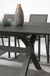 Casa Padrino table de jardin de luxe anthracite 180-240 x 100 x H. 76 cm - Table à manger extensible en aluminium thermolaqué - Table de jardin et terrasse - Mobilier de jardin et terrasse de luxe