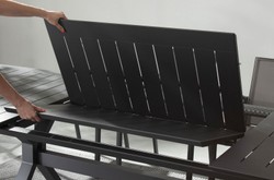 Casa Padrino table de jardin de luxe anthracite 180-240 x 100 x H. 76 cm - Table à manger extensible en aluminium thermolaqué - Table de jardin et terrasse - Mobilier de jardin et terrasse de luxe