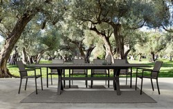 Casa Padrino table de jardin de luxe anthracite 180-240 x 100 x H. 76 cm - Table à manger extensible en aluminium thermolaqué - Table de jardin et terrasse - Mobilier de jardin et terrasse de luxe