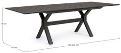 Casa Padrino table de jardin de luxe anthracite 180-240 x 100 x H. 76 cm - Table à manger extensible en aluminium thermolaqué - Table de jardin et terrasse - Mobilier de jardin et terrasse de luxe