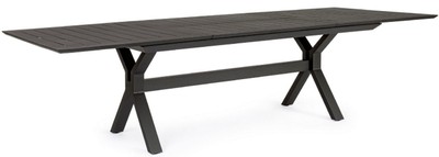 Casa Padrino Luxus Gartentisch Anthrazit 200-300 x 110 x H. 76 cm - Ausziehbarer Esstisch aus pulverbeschichtetem Aluminium - Luxus Garten & Terrassen Tisch - Luxus Garten & Terrassen Möbel