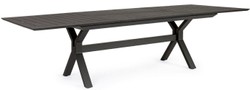 Casa Padrino mesa de jardín de lujo antracita 200-300 x 110 x A. 76 cm - Mesa de comedor extensible de aluminio con recubrimiento en polvo - Mesa de jardín y terraza - Muebles de jardín y terraza