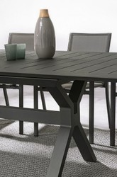 Casa Padrino mesa de jardín de lujo antracita 200-300 x 110 x A. 76 cm - Mesa de comedor extensible de aluminio con recubrimiento en polvo - Mesa de jardín y terraza - Muebles de jardín y terraza
