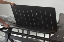 Casa Padrino mesa de jardín de lujo antracita 200-300 x 110 x A. 76 cm - Mesa de comedor extensible de aluminio con recubrimiento en polvo - Mesa de jardín y terraza - Muebles de jardín y terraza