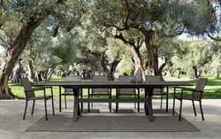 Casa Padrino mesa de jardín de lujo antracita 200-300 x 110 x A. 76 cm - Mesa de comedor extensible de aluminio con recubrimiento en polvo - Mesa de jardín y terraza - Muebles de jardín y terraza