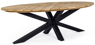 Ovaler Luxus Teakholz Aluminium Garten Terrassen Tisch Esstisch Oval Luxury Teak Aluminum Garden Patio Table Dining Table