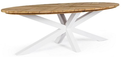 Ovaler Luxus Teakholz Aluminium Garten Terrassen Tisch Esstisch Oval Luxury Teak Aluminum Garden Patio Table Dining Table