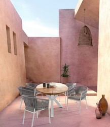 Casa Padrino mesa de jardín de lujo natural / blanco 240 x 110 x A. 77 cm - Mesa de comedor ovalada con tablero de teca - Mesa de jardín y terraza - Muebles de jardín y terraza de lujo