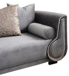 Casa Padrino Sofá de 3 Plazas de Lujo Gris / Plata / Negro - Sofá de Salón Elegante - Muebles de Salón de Lujo - Colección de Lujo