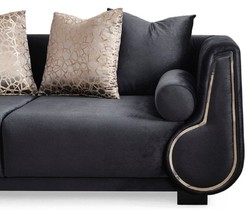 Luxus Wohnzimmer Sofa Schwarz Silber Luxury Living Room Sofa Black Silver