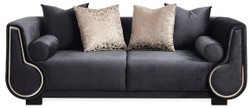 Luxus Wohnzimmer Sofa Schwarz Silber Luxury Living Room Sofa Black Silver