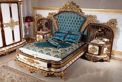 Casa Padrino luxury baroque bedside table set white / brown / gold - Magnificent solid wood bedside tables - Baroque bedroom furniture - Noble & Magnificent