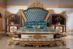Casa Padrino luxury baroque bedside table set white / brown / gold - Magnificent solid wood bedside tables - Baroque bedroom furniture - Noble & Magnificent