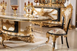 Barock Esszimmer Set Barock Esstisch und 6 Stühle Barock Esszimmer Möbel Baroque Dining Room Set Baroque Dining Table and 6 Chairs Baroque Dining Room Furniture
