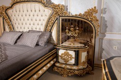 Prunkvolles Luxus Barock Nachtkommoden Nachttisch Beistelltisch Set Magnificent Luxury Baroque Bedside Table Set