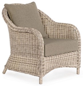 Luxus Garten Terrassen Sessel Naturfarben Grau Luxury Garden Patio Chair Natural Gray