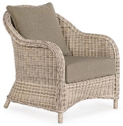 Luxus Garten Terrassen Sessel Naturfarben Grau Luxury Garden Patio Chair Natural Gray