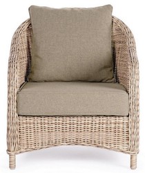 Luxus Garten Terrassen Sessel Naturfarben Grau Luxury Garden Patio Chair Natural Gray