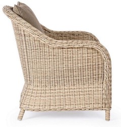 Luxus Garten Terrassen Sessel Naturfarben Grau Luxury Garden Patio Chair Natural Gray