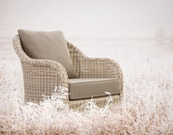 Luxus Garten Terrassen Sessel Naturfarben Grau Luxury Garden Patio Chair Natural Gray