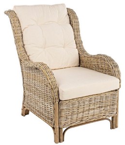 Luxus Garten Terrassen Sessel Naturfarben Creme Luxury Garden Patio Chair Natural Cream