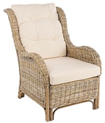Casa Padrino sillón relax de jardín de lujo natural / crema 71 x 97 x A. 98 cm - Sillón de jardín y terraza resistente a la intemperie - Muebles de Jardín y Terraza - Calidad de Lujo