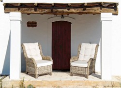 Casa Padrino sillón relax de jardín de lujo natural / crema 71 x 97 x A. 98 cm - Sillón de jardín y terraza resistente a la intemperie - Muebles de Jardín y Terraza - Calidad de Lujo