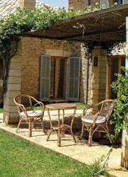 Casa Padrino set di 6 sedie da giardino di lusso naturale / bianco 57 x 61 x A. 80 cm - Sedie in rattan con braccioli e cuscini di seduta - Mobili da giardino e patio moderni in rattan