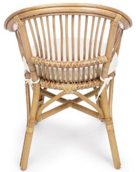 Casa Padrino set di 6 sedie da giardino di lusso naturale / bianco 57 x 61 x A. 80 cm - Sedie in rattan con braccioli e cuscini di seduta - Mobili da giardino e patio moderni in rattan