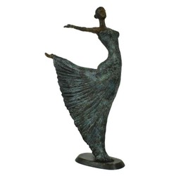 Casa Padrino sculpture en bronze de luxe Art Nouveau danseuse bronze vert antique sur socle en marbre H 63 cm - figure en bronze - figure décorative - accessoires de décoration Casa Padrino sculpture en bronze de luxe Art Nouveau danseuse bronze vert antique sur socle en marbre H 63 cm - figure en bronze - figure décorative - accessoires de décoration