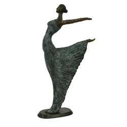 Casa Padrino sculpture en bronze de luxe Art Nouveau danseuse bronze vert antique sur socle en marbre H 63 cm - figure en bronze - figure décorative - accessoires de décoration Casa Padrino sculpture en bronze de luxe Art Nouveau danseuse bronze vert antique sur socle en marbre H 63 cm - figure en bronze - figure décorative - accessoires de décoration