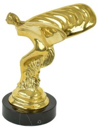 Casa Padrino sculpture en bronze de luxe spirit of ecstasy dame aux ailes or / noir 15 x 15 x H. 21 cm - Noble figure en bronze avec socle en marbre - Accessoires de décoration de luxe
